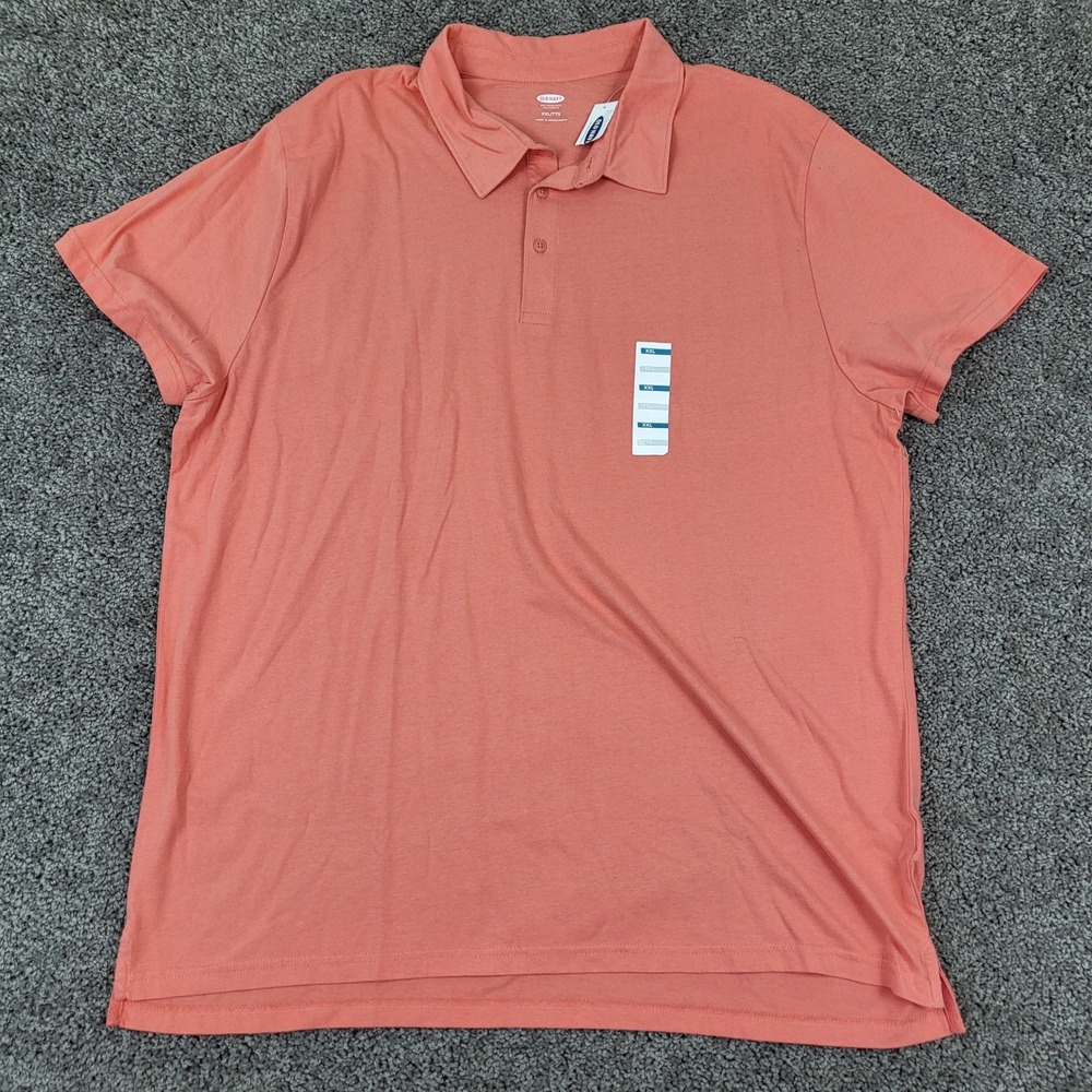 Old Navy Jersey Polo Mens XXL Apple Guava New‎ Short Sleeve 486032-02-1 NWT